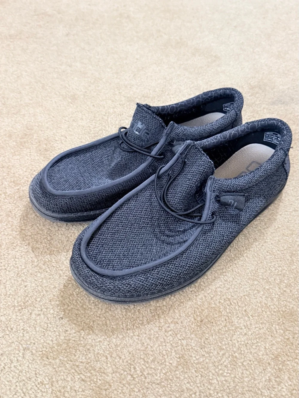 Hey Dude Wally Knit Slip-On Loafers in Black